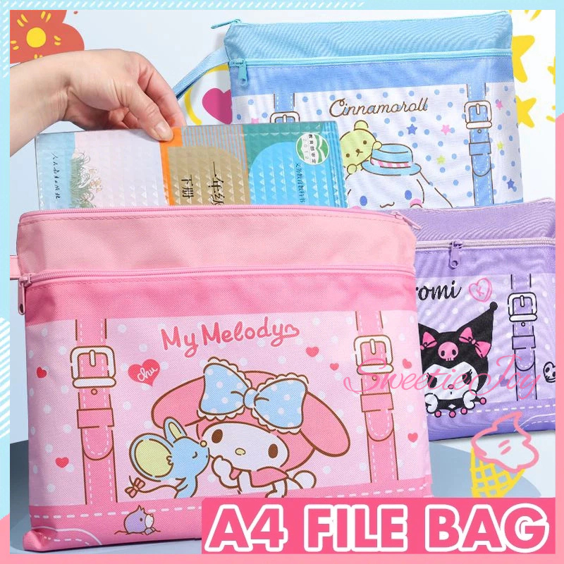 Sanrio Kuromi Portable File Bag Cute Cartoon Test Paper Bag Folder ...