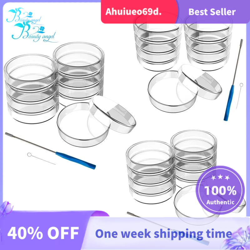 90 mm Glass Petri Dishes 10 Pcs Autoclavable Lab Petri Plates with A ...
