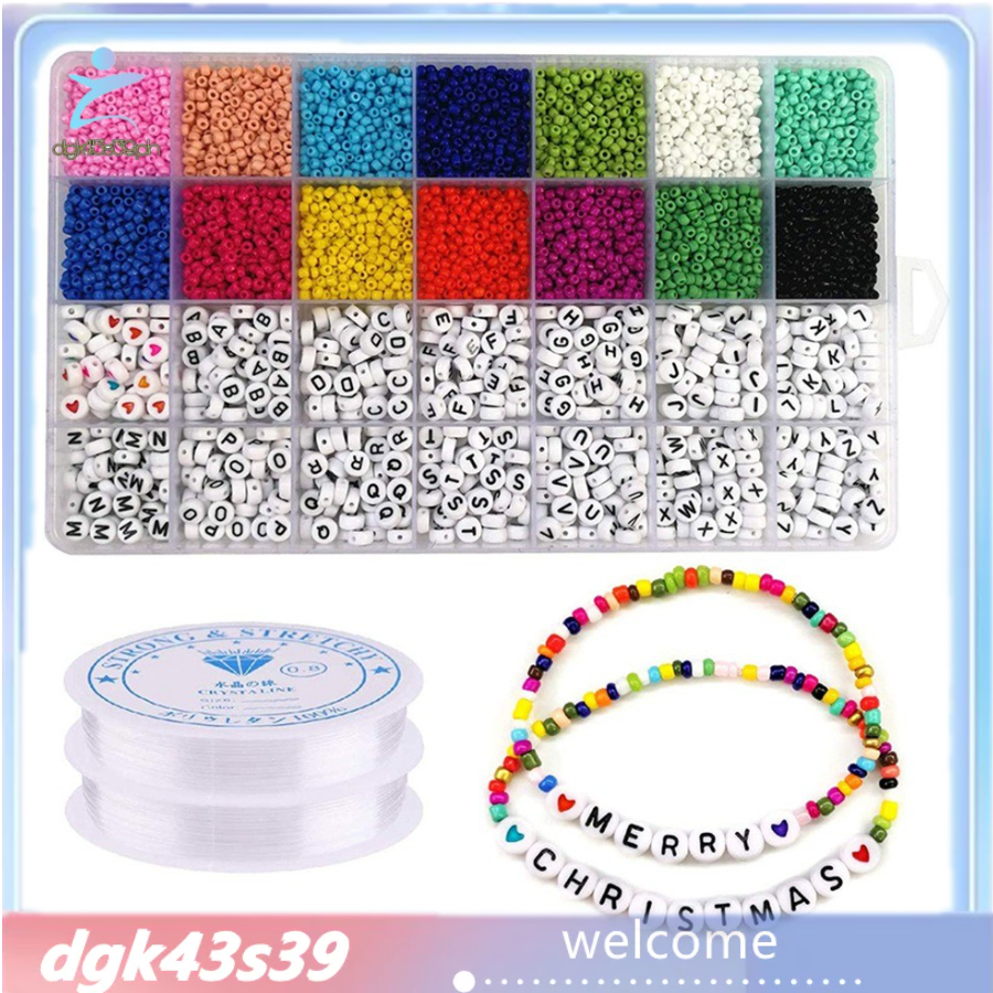 [Lowest Price]5000Pcs Beads Kit, 3mm Glass Seed Beads, Alphabet Letter