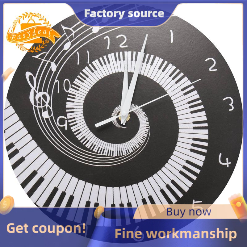 Elegant Piano Key Clock Music Notes Wave Round ern Wall Clock Without ...