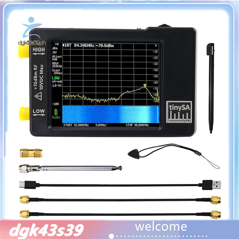 Upgraded TinySA Spectrum Analyzer,MF/HF/VHF UHF Input for 0.1MHZ-350MHZ ...