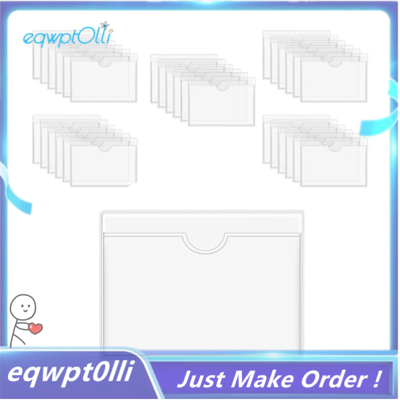 ^'60Pcs Self-Adhesive Label Holder Card Pockets Label Holder Clear ...