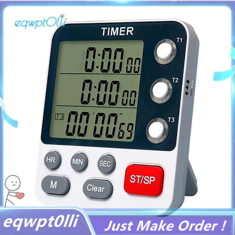 Digital Dual Kitchen Timer,3 Channels Count UP/Down Timer,Cooking Timer