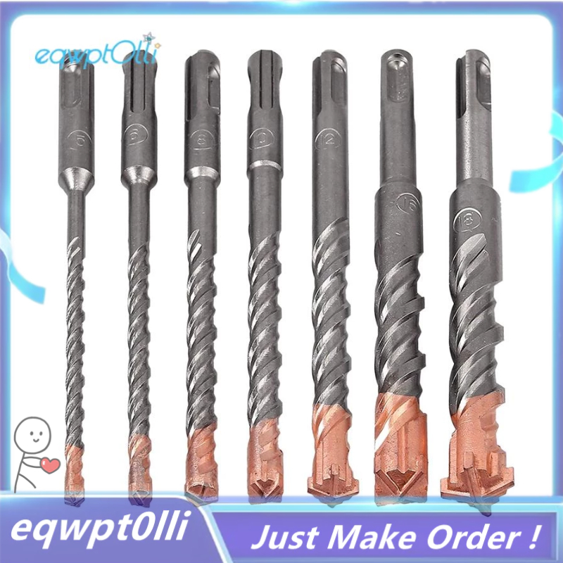 7 Pcs Sds Plus Hammer Drill Bit Set 4 Flute For Concrete Brick Block