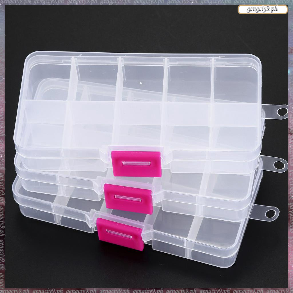 3pcs 10 Grid Electronic Component Parts Kits Plastic Storage Box Case ...