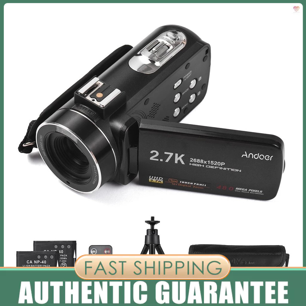 4K 48MP DV-camera, 16x Digitale Zoomvideocamera met USB-kabel, 2,7 Inch TFT Draaibaar Scherm, Afstandsbediening, Ondersteuning voor 32 GB SD-kaart (niet inbegrepen), voor (rood