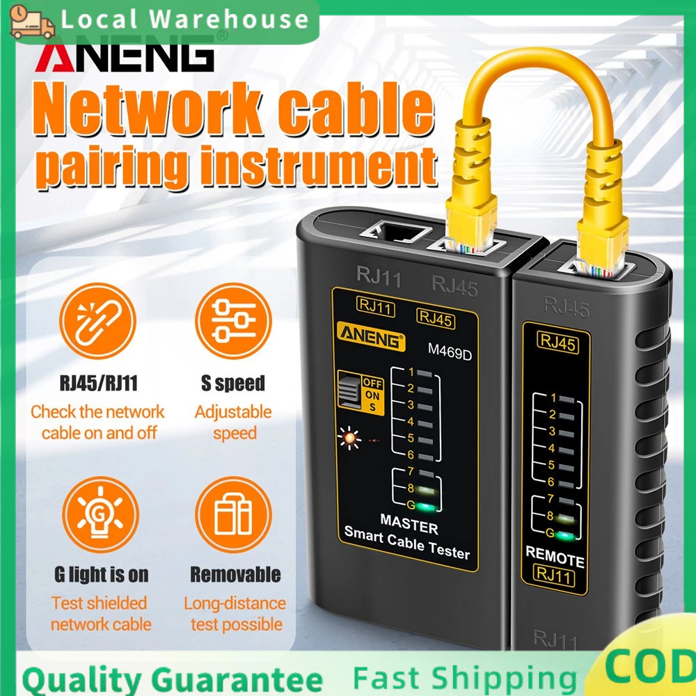 ANENG M469D Network Cable Tester Pairing Instrument for RJ11 RJ45 ...