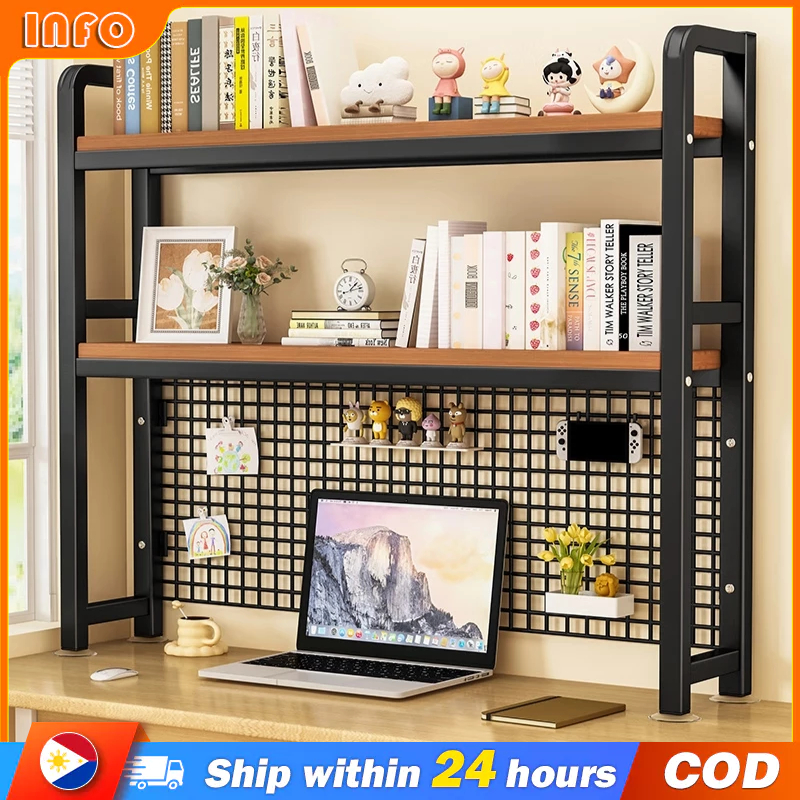 2 Layer Bookcase Wooden Bookshelf Desktop Book Rack Organizer Desk ...
