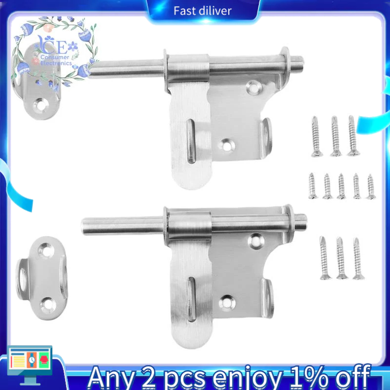 2Pcs Slide Bolts Lock Stainless Steel Latch Heavy Duty Door Bolt ...