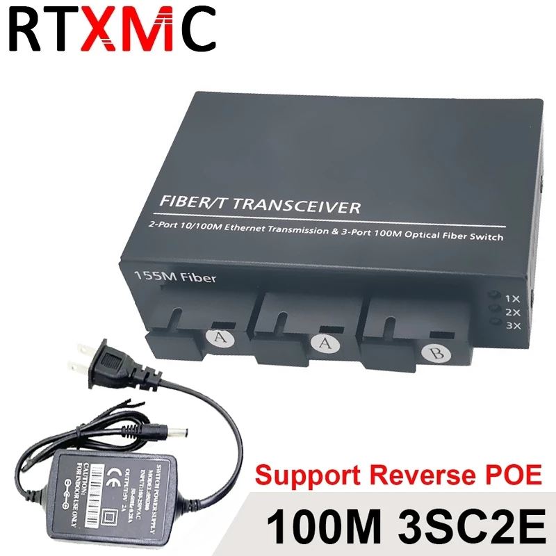 Reverse POE 100M Fast Ethernet Switch Convert 25KM Fiber Media ...