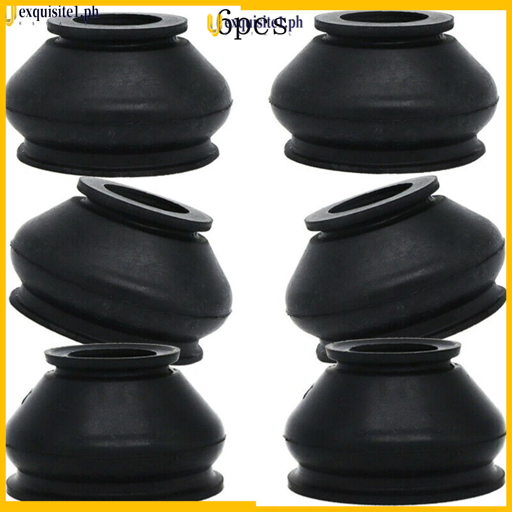 6pc UNIVERSAL Black Rubber Dust Boot Track Rod End Ball Joint Boots ...