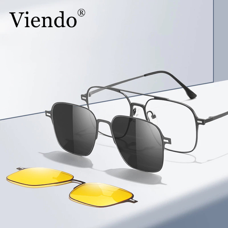 Polarized night vision Magnetic Anti Radiation Eye Graded Glasses For Women  Men in Clip On Sunglasses Fashion Aviator Elastic Anti Sunlight UV400 