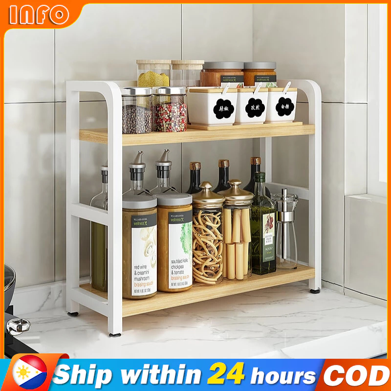 Kitchen Condiment Seasoning Storage Organizer Rack 2Tier Spice Rack ...