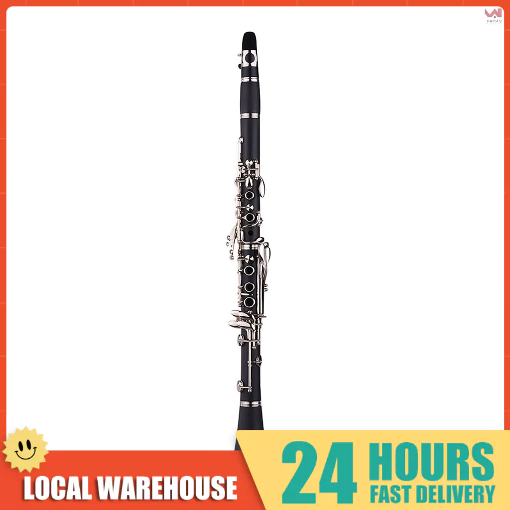 ABS 17-Key Clarinet Bb Flat with Carry Case Gloves Cleaning Cloth Mini ...