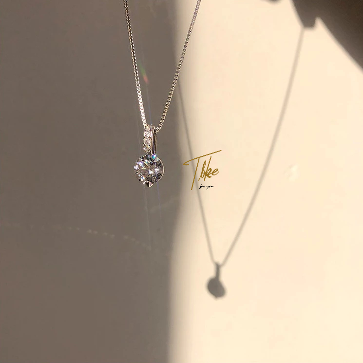 【Tala 18K】Fine Sparkling Box Chain Sparkling Diamond Necklace for women ...