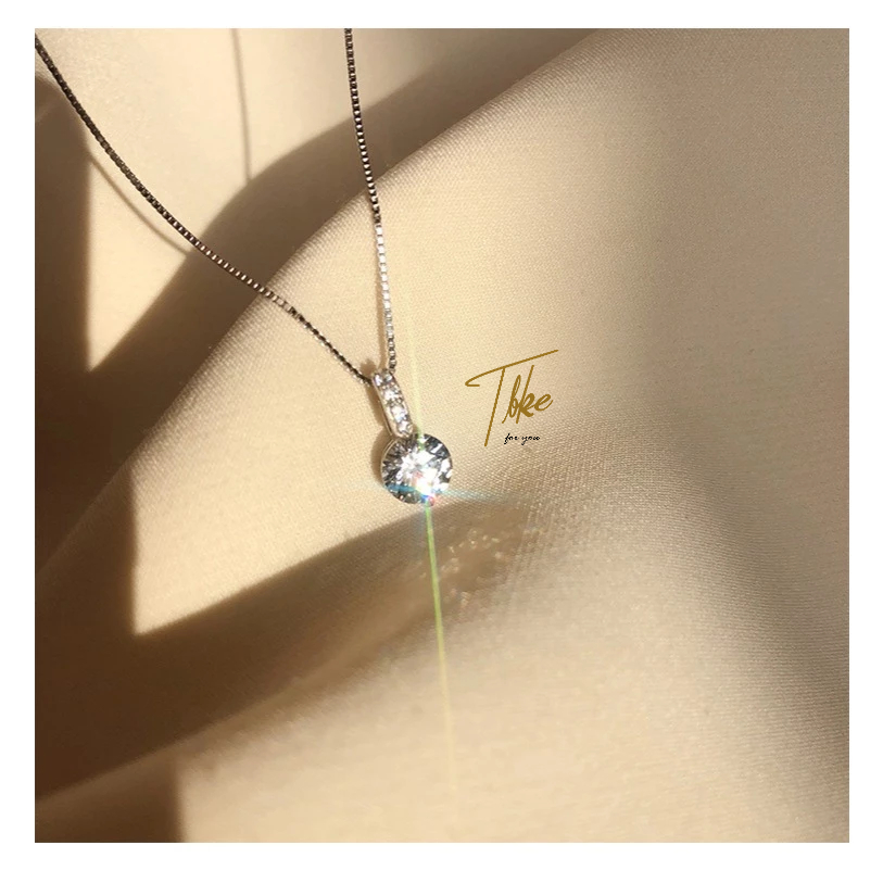 【Tala 18K】Fine Sparkling Box Chain Sparkling Diamond Necklace for women ...