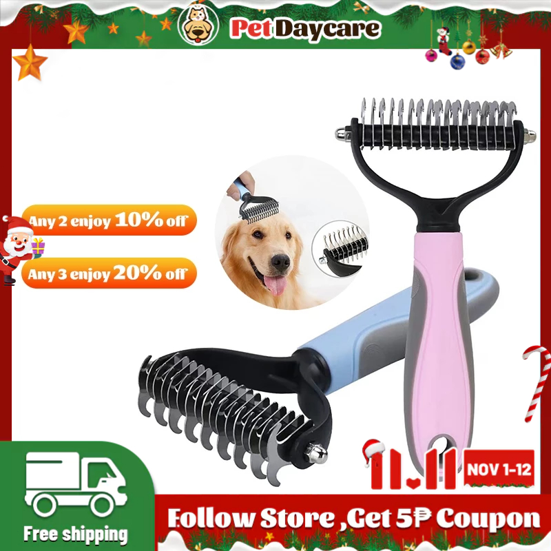 Pet Daycare Pet Dog Cat Dematting Comb Pet Rake for Deshedding Brush ...