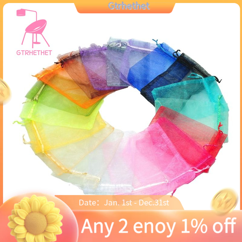 100pcs 10x15cm Mixed Colors Organza Jewelry Gift Present Pouch Bags ...