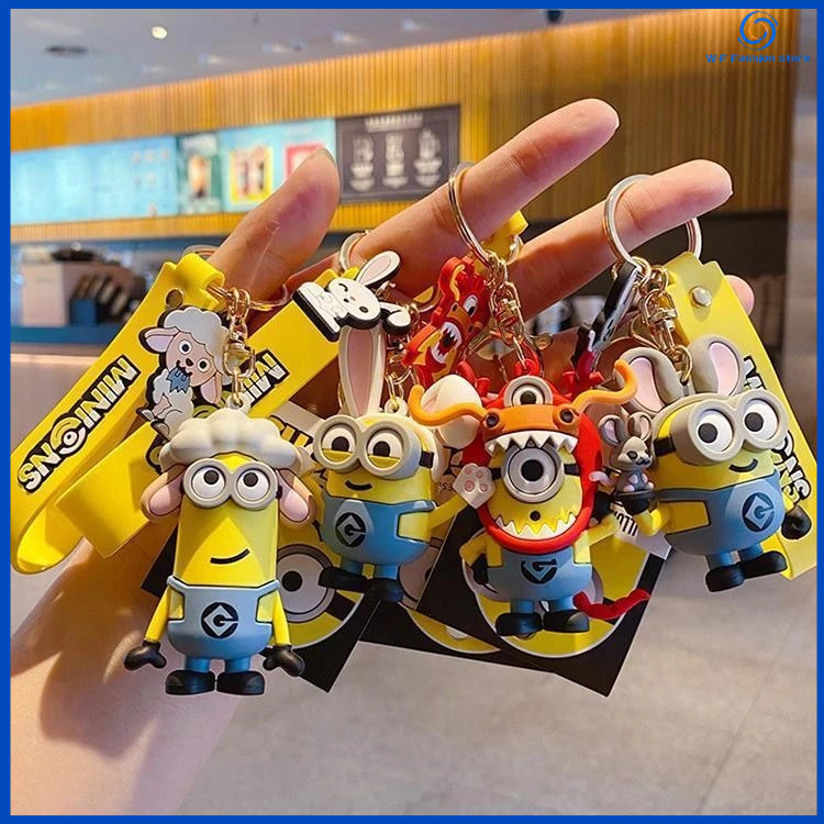 Influencer Style Zodiac Minions Cartoon Anime Doll Keychain Mystery Box ...