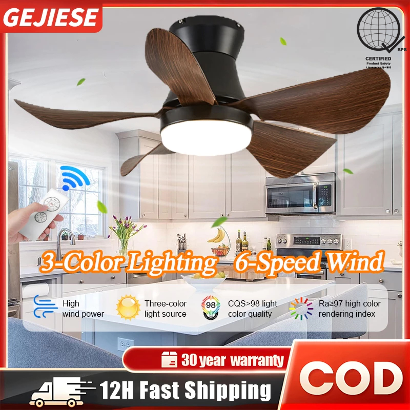 KASIDA Ceiling Fan With Light Nordic tri Color Led Light With Fan ...