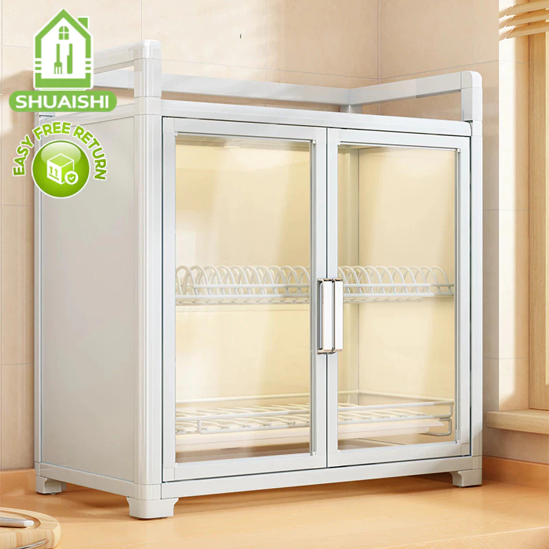 Glass Door Vertical Plate Organizer Aluminum Alloy Bowl And Dish