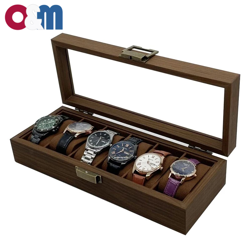 High-Grade Retro Watch Box Wooden Watch Storage Box Leather Watch ...