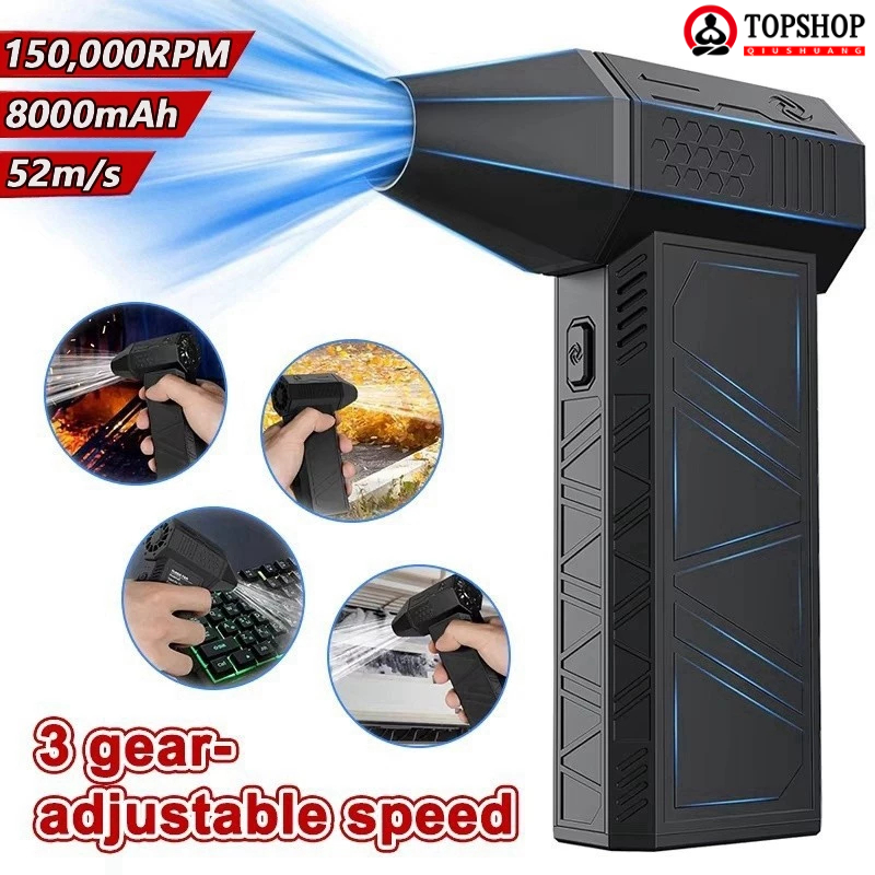 Mini Ventilatore Turbo 130.000 RPM – Soffiatore E Aspirapolvere Elettrico Portatile Nero