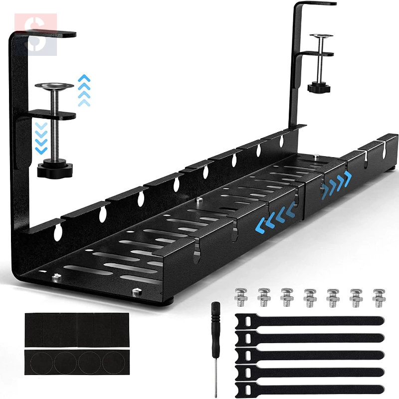 1 Pc Under-desk Cable Management Tray No-drill Power Cable Rack Box Wire Socket Storage Wiring Organizer - 15