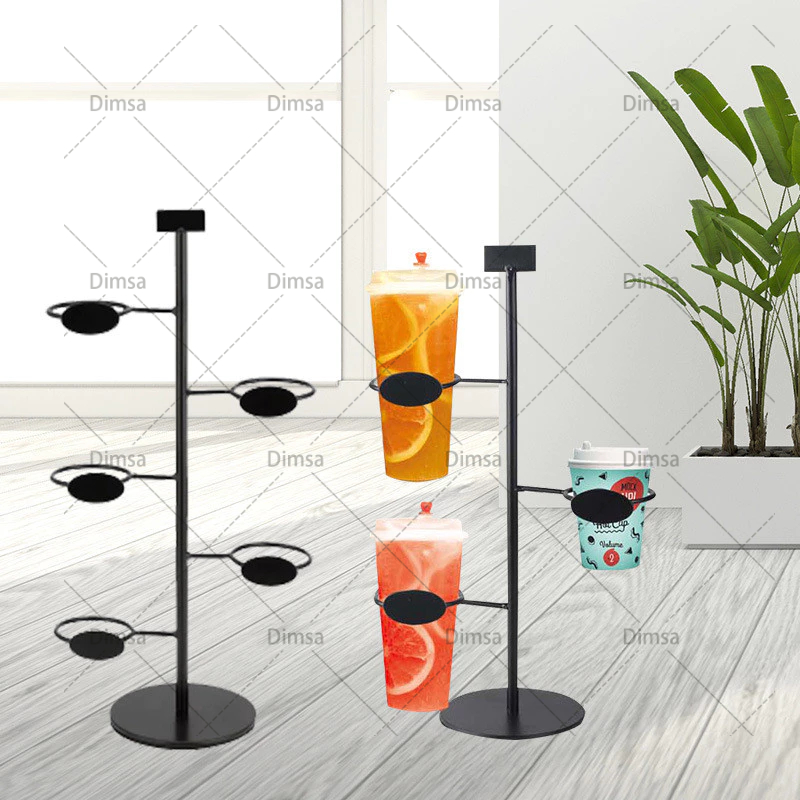 Milk Tea Shop Cup Display Stand Coffee Shop Iron Art Cup Holder Cup ...