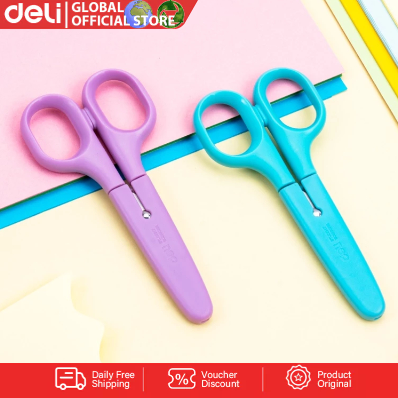 Deli 125mm Scissors 6022 Safety Scissors for Student | Shopee Philippines