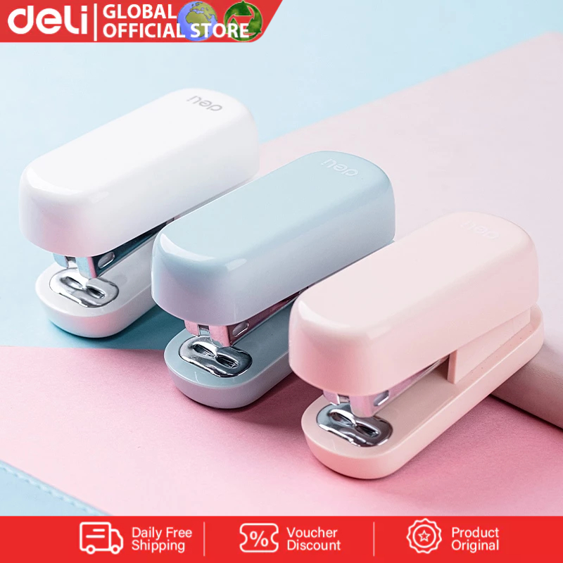 Deli Stapler Mini Portable Stapler Stationery School Supplies (Mixed ...