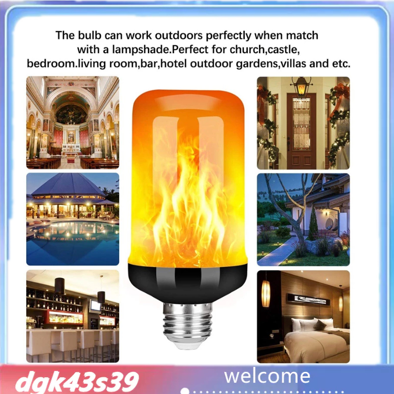[Pretty]LED Flame Effect Light Bulb E27,Decorative Flickering Realistic ...
