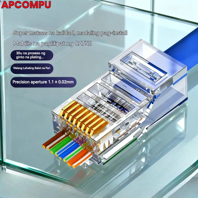 RJ45 CAT5E 8P8C Through-Hole Connector Madaling Ikabit Magagamit sa ...