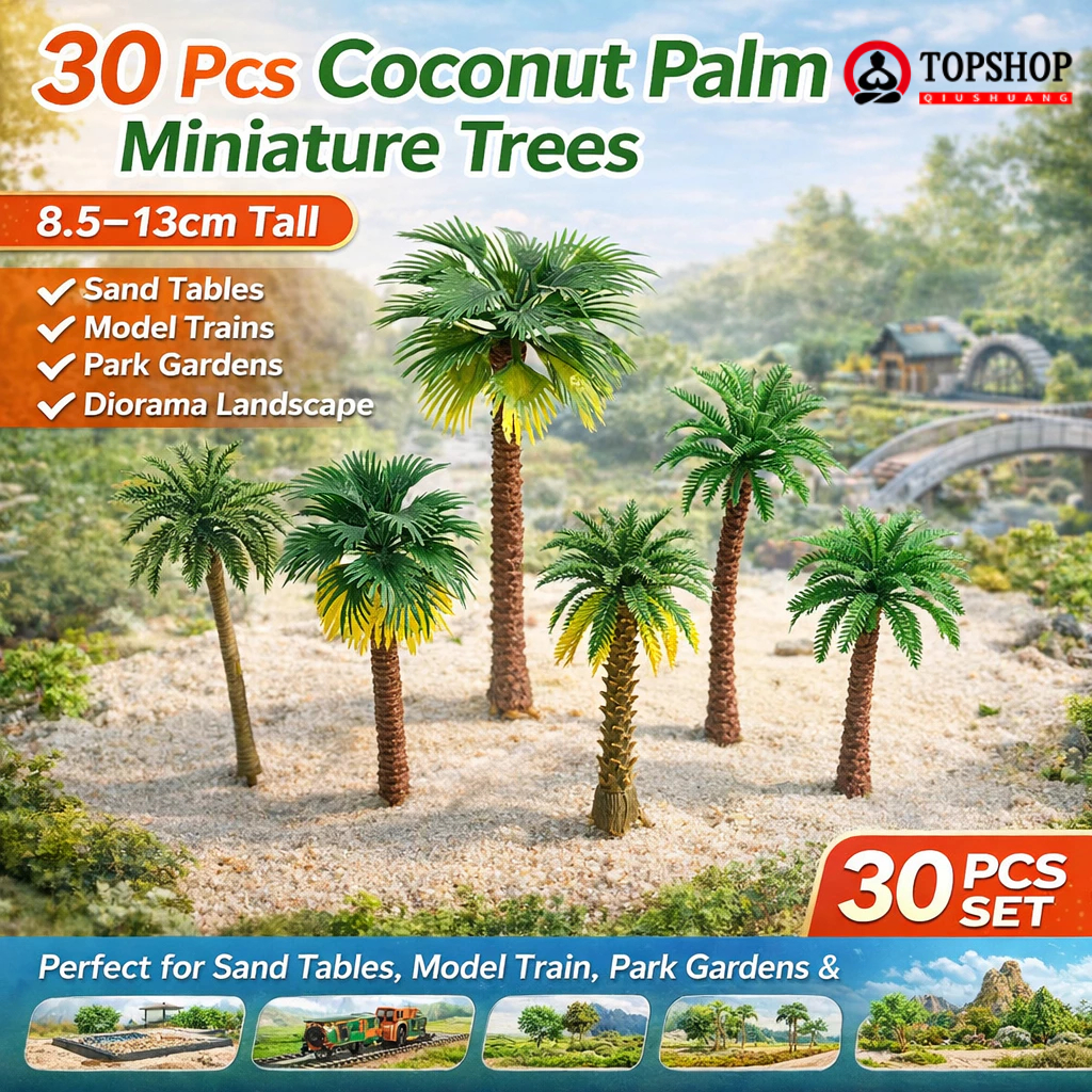 30 Pcs Model Trees Coconut Palm Miniature Scenery Trees 8.5-13cm DIY ...