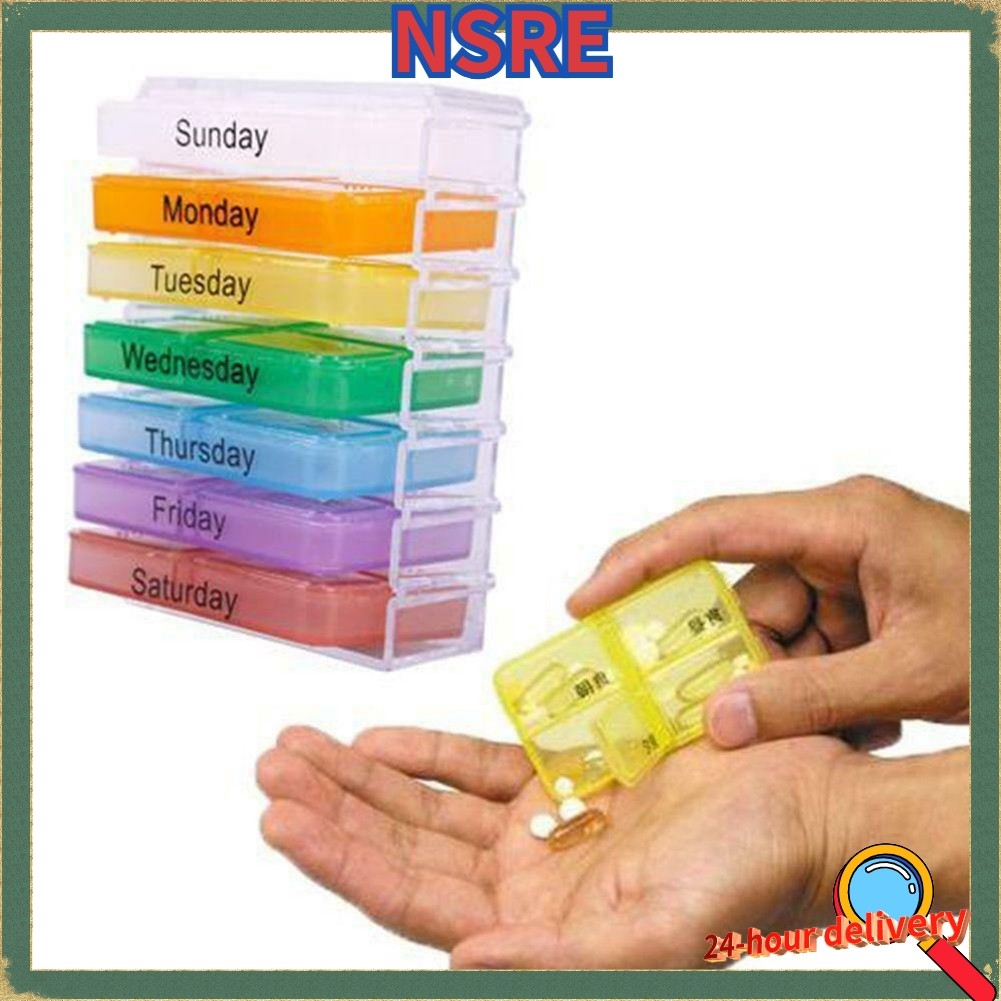 Pill Box 7 Days Large-Capacity Sub-Packing Box Portable Type Elderly ...