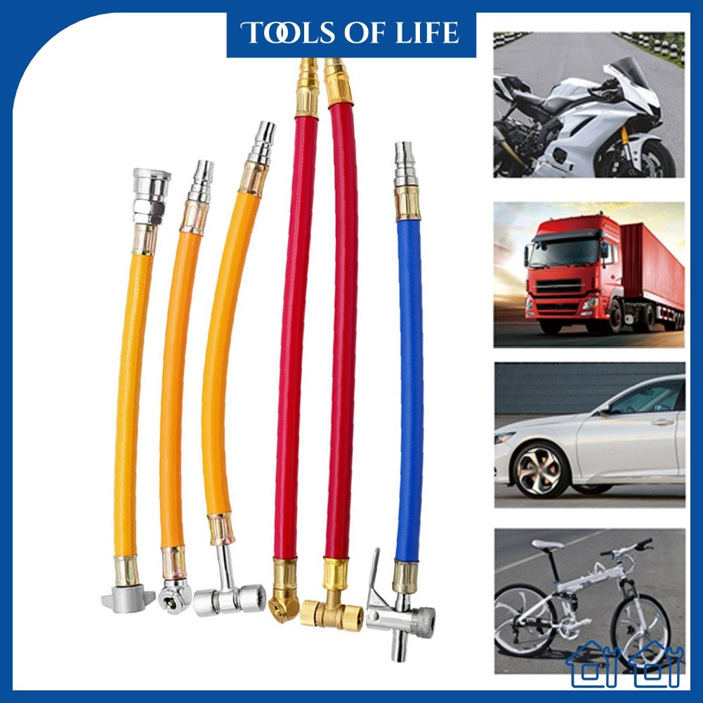 【FSFO】Car Tire Inflator Inflator Nozzle Double-ended Hose Bicycle Car ...