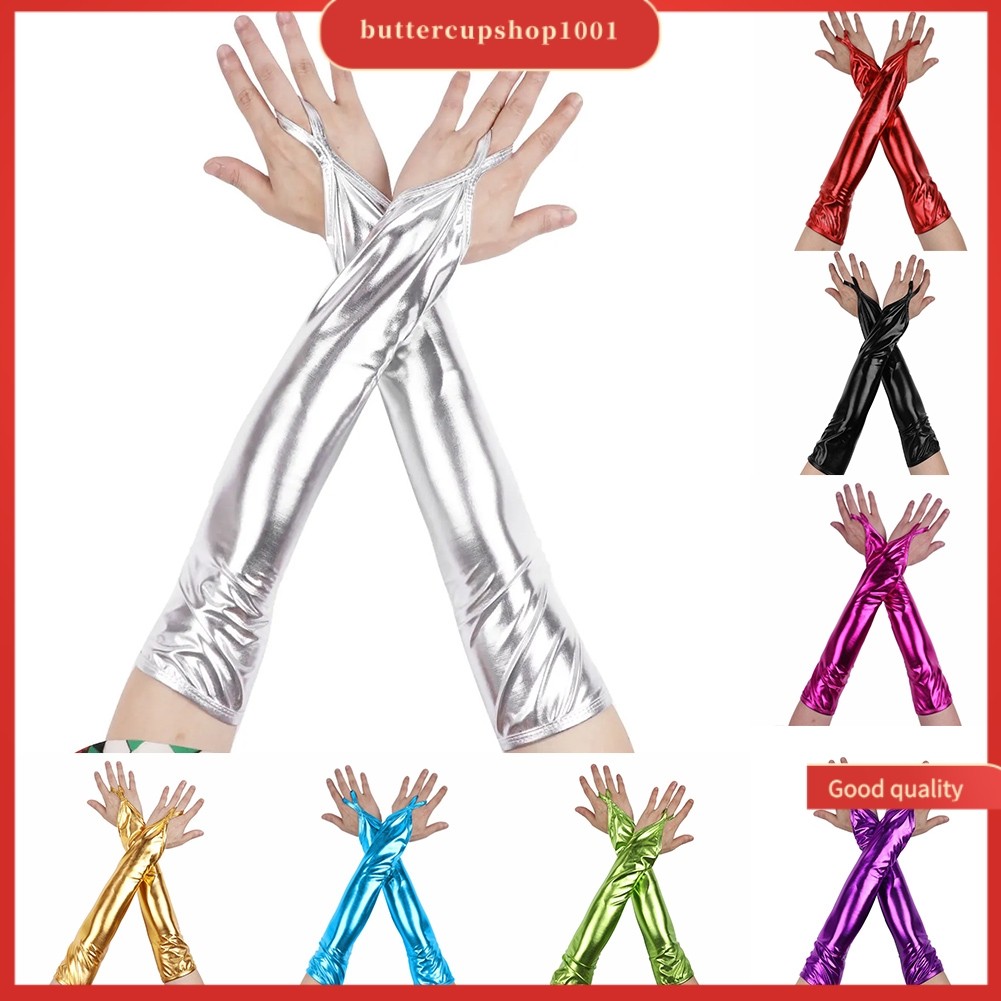 BUOP ️ Women Gloves Glitter Print Fingerless Long Gloves Party Supplies ...