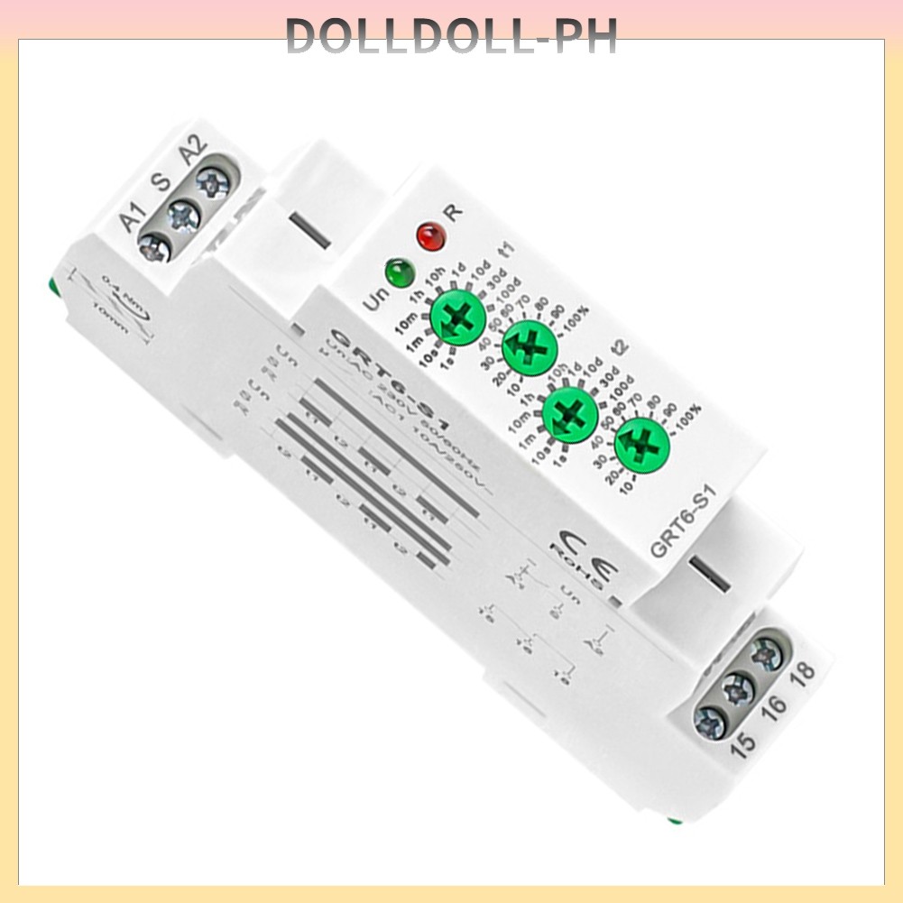 【DOLLDOLL】GRT6-S1 Cycle Time Delay Relay 1SPDT 10A Electronic Repeat ...