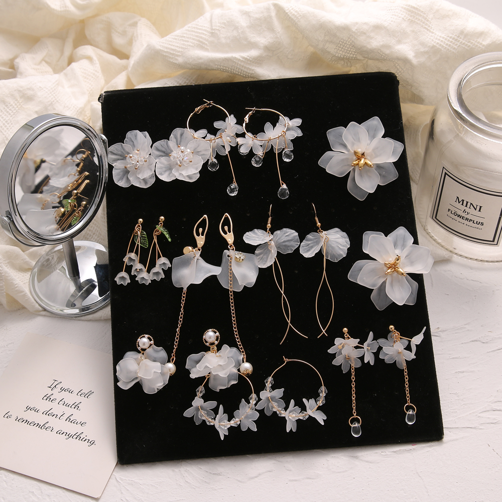 Korea Korea New Female Flower Fashion Earrings Long Pendant Earrings ...