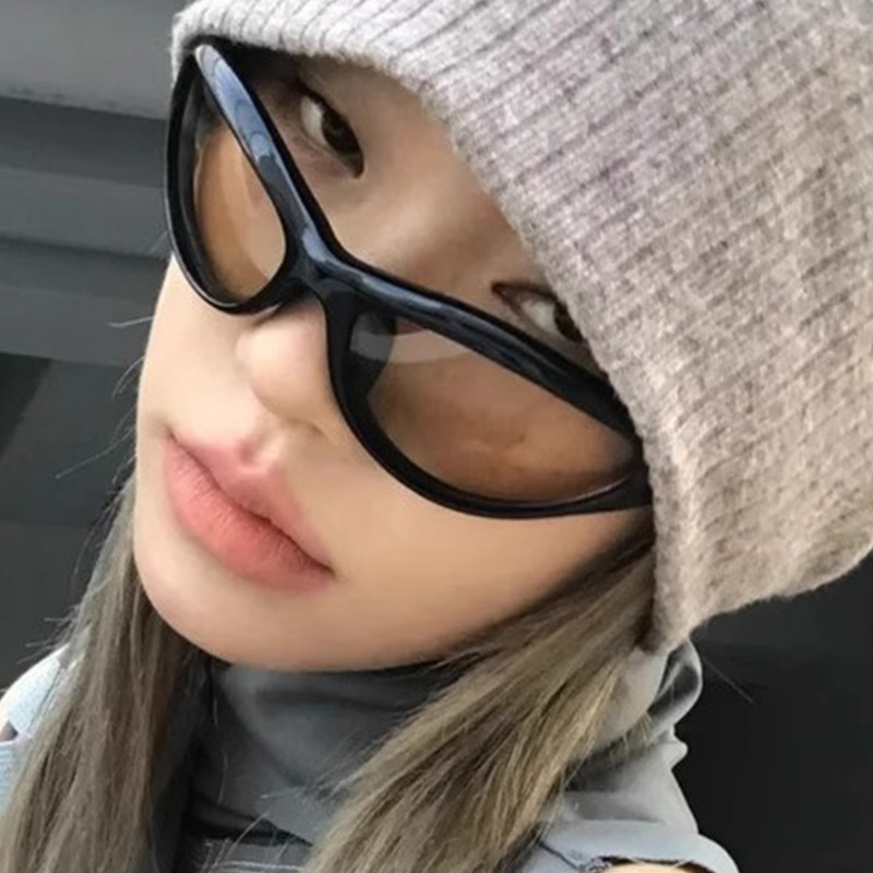 Apple Shape Sunglasses For Women Girl Vintage Rimless Red Oval Sun