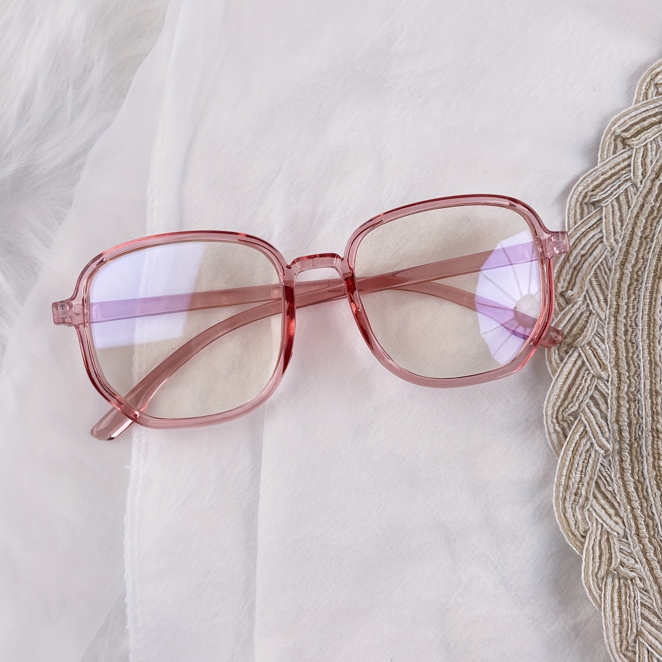 polygon eyeglass frame trendy large frame anti-blue light glasses ...