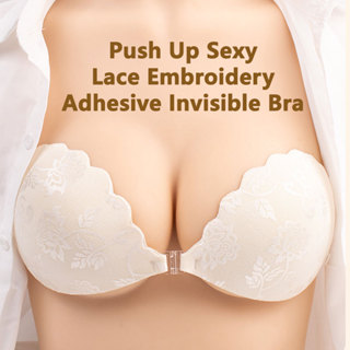 Women's Bra Transparent Bra with Lace Patch Silicone Adhesive Strapless Invisible  Bra - China Bra and Adhesive Bra Invisible price