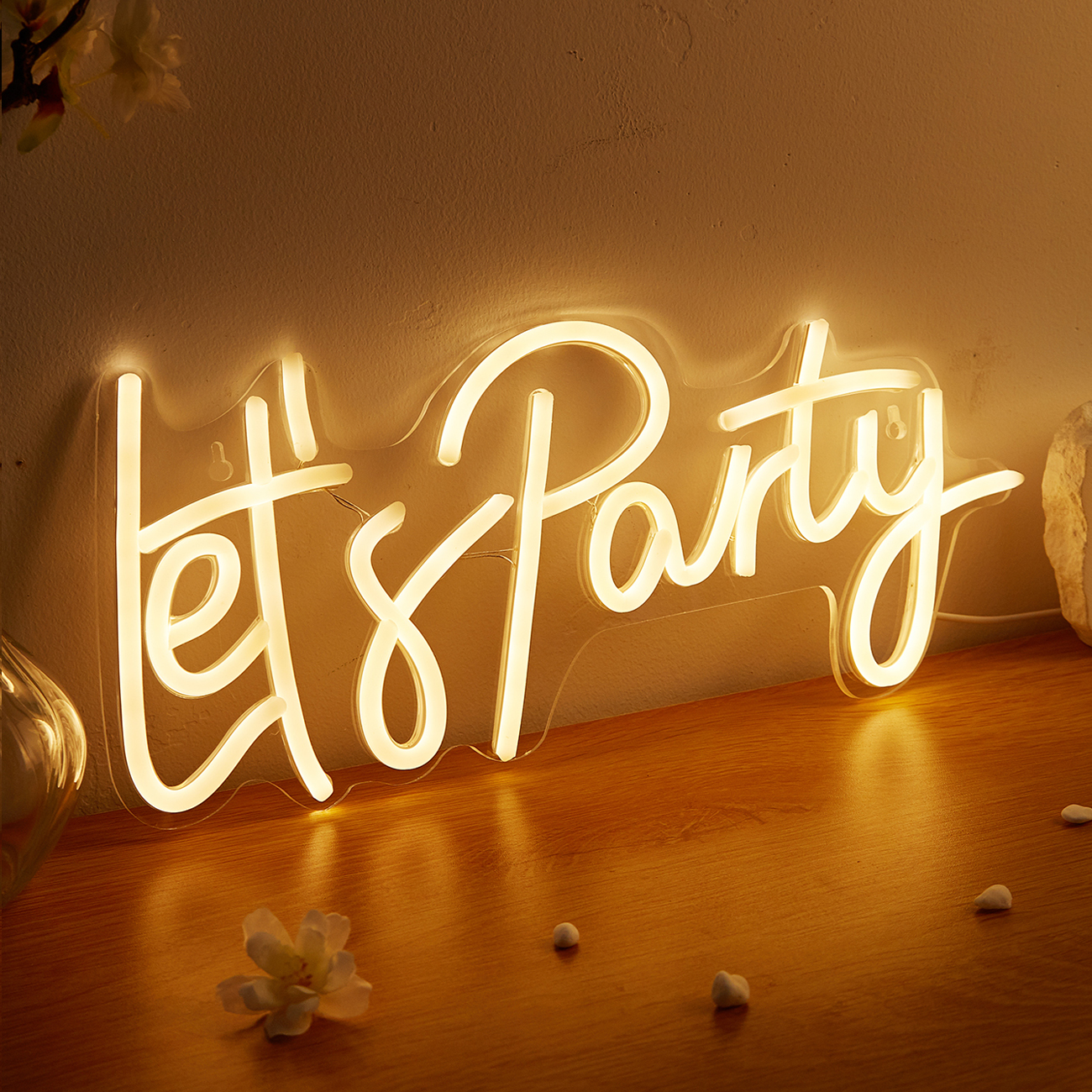 Chi-Buy 1PC Let's Party Letter Shaped LED Neon Sign USB Powered For ...