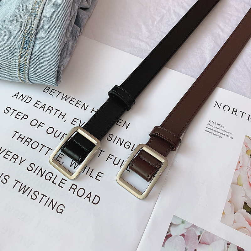 Casual Plain Fashion Gold Buckle Leather Belt for Women | Shopee ...