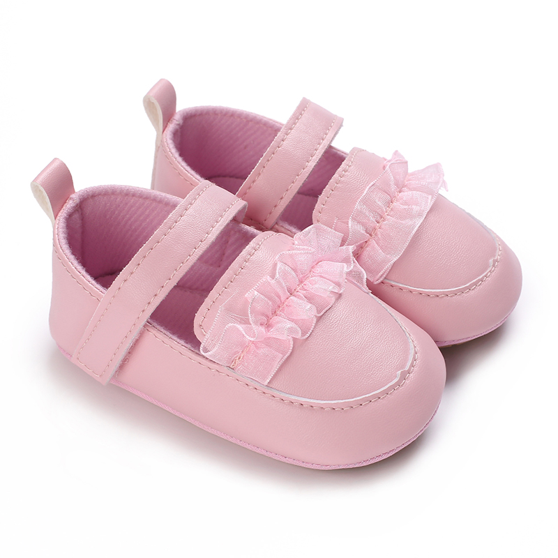 Girl baby shoes with soft soles and lace that won't fall off 012