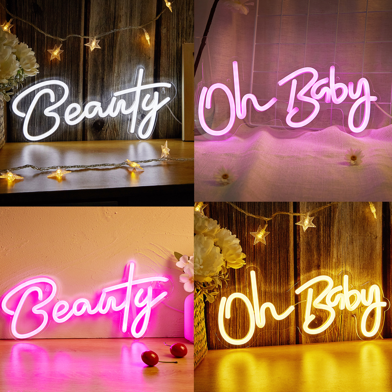 Letter LED Neon Light Bedroom Wall Decoration Holiday Party Wedding ...