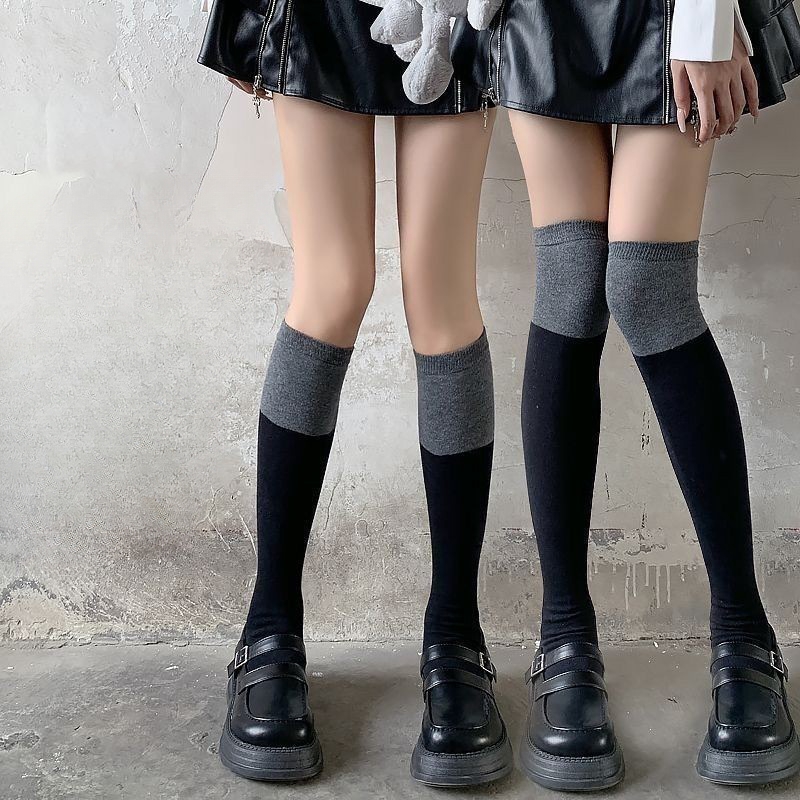 Ladies Black Gray Long Socks JK Wear Slimmer Look Calf Socks | Shopee ...