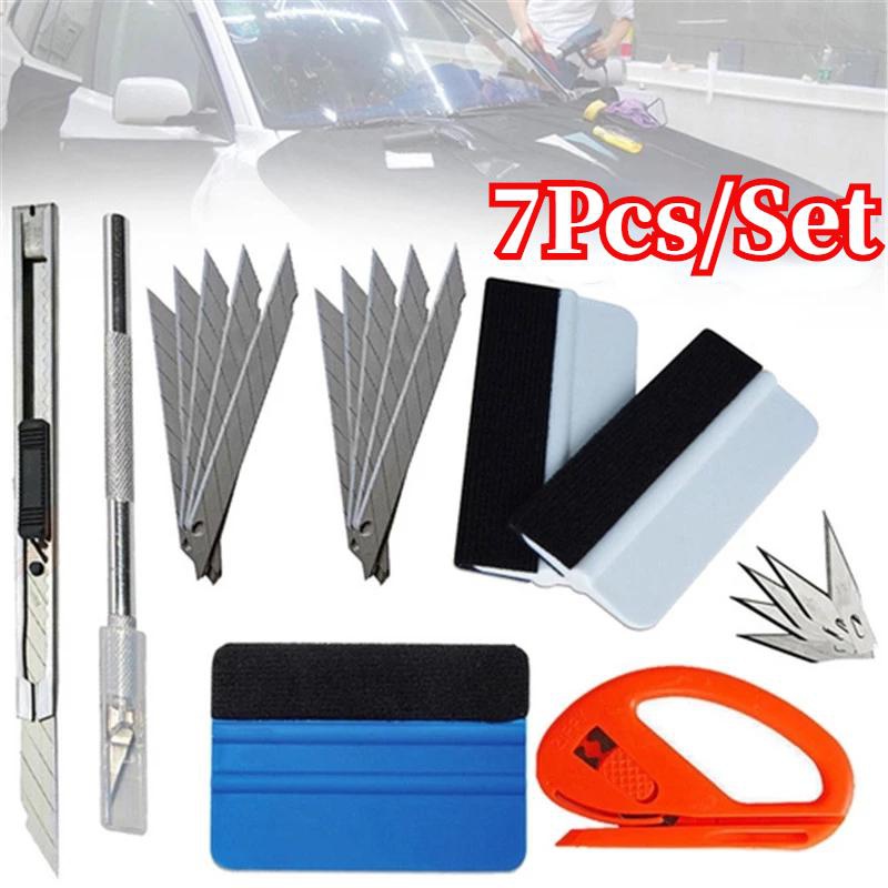 7Pcs/Set Car Vinyl Wrap Tool Set Film Cutter Squeezing Scraper Carbon ...