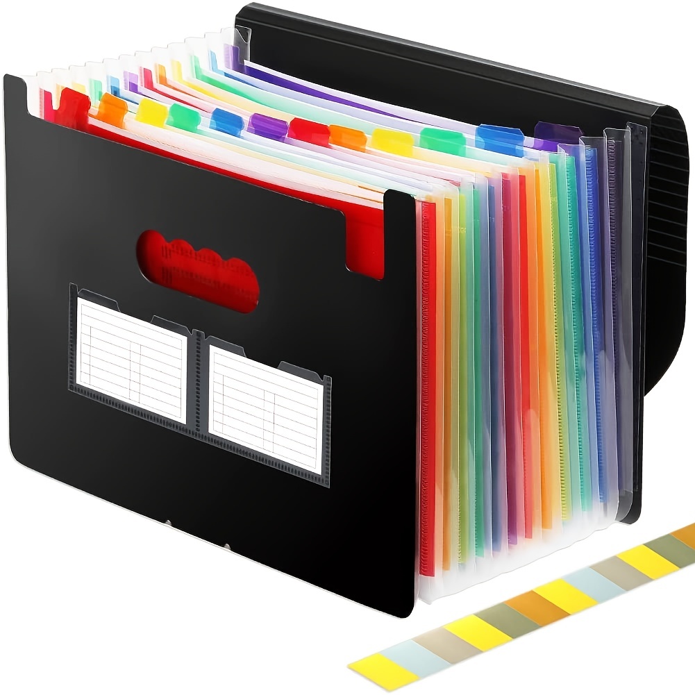 Expanding File Folder, 13/24 Pocket Accordion A4 Letter Size Portable