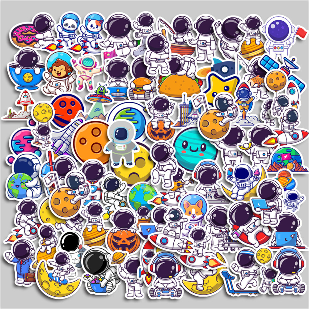 83pcs Cute Astronaut A Version Stickers Diy Computer Washi Scrapbooking ...